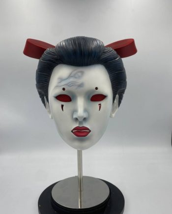 Geisha helmet mask with bow